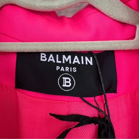 BALMAIN Double-Breasted Grain De Poudre Wool Blazer - Picture 5 of 12